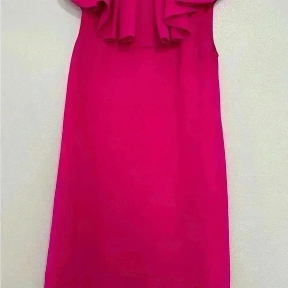 294.TED BAKER Ruffle Neckline Shift hot pink Dress size 1 - Picture 2 of 11